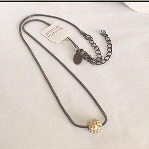 Lia Sophia "Glitter Ball" Necklace, Gold, Silver,Hematite,16-19", NWOT